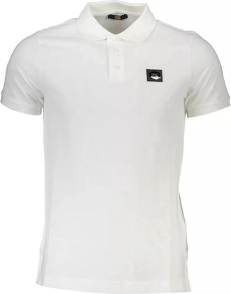 Cavalli Polo Shirt met Logo Print - Heren - Polos - Wit - XL - Katoen - Tops