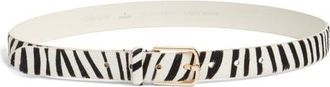 Nordstrom Yvette Genuine Calf Hair Belt in Zebra- Gold at Nordstrom, Size X-Large