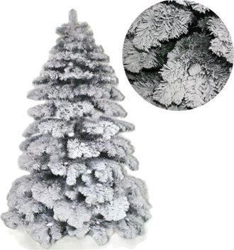 Trade Shop Trade Shop - Albero Di Natale 180cm Abete Snow Con Effetto Innevato Bianco Base A Croce