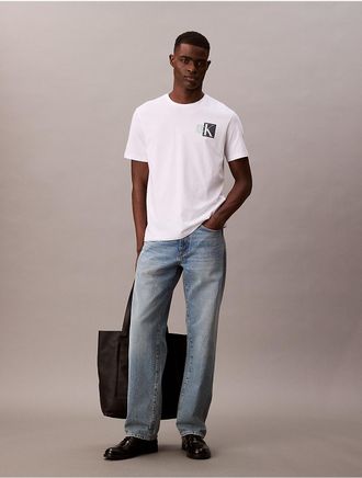 Calvin Klein Jeans Calvin Klein Mens Contrast Box Logo Graphic Classic T-Shirt - White - 2XL