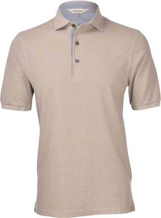 Gran Sasso Polo met 3 knopen - Heren - Polos - Beige - M - Katoen - Tops