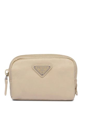 Prada Buidel met rits en logodetail - Beige