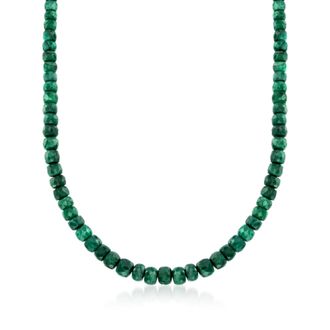 Ross-Simons 90.00- Emerald Bead Necklace With Sterling Silver