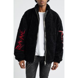 Rta Kye Venom Oversize Faux Shearling Jacket in Black Venom at Nordstrom, Size Xxx-Large