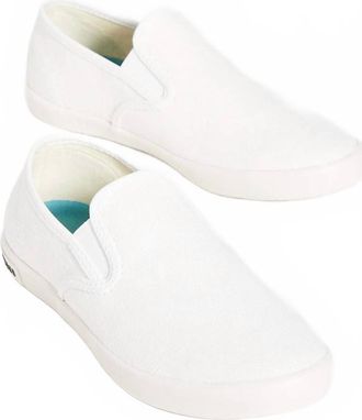 SeaVees Womens Baja Slip On Standard Shoes In White Vintage
