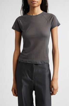 Paloma Wool Omu Raglan Sleeve Jersey Baby Tee in Dark Grey at Nordstrom, Size Medium