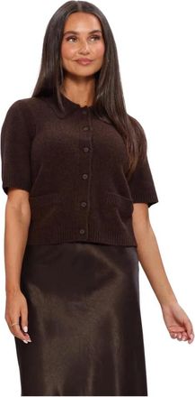Y.A.S Y.a.s, Truien & Vesten, Dames, Bruin, S, Yasfrilo SS Knit Cardigan