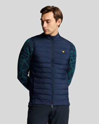 Lyle & Scott Golf Hybride Gequilte Gilet - Blauw