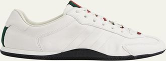 Gucci Mens Shift Leather Low-Top Sneakers