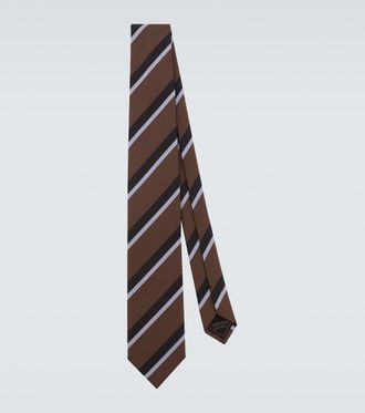 Brioni Corbata en jacquard de seda a rayas