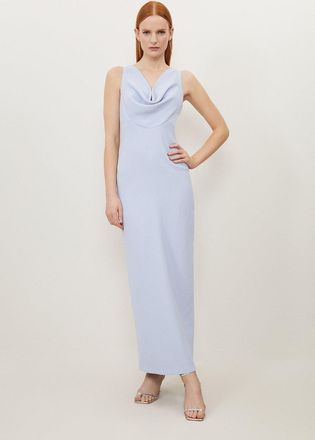 Karen Millen Petite Fluid Tailored Cowl Neck Backless Maxi Dress