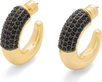 Kurt Geiger Pavé Crystal Chunky Hoop Earrings in Black at Nordstrom Rack