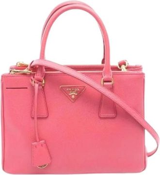 Prada Pre-owned Saffiano LUX Galleria handtas - Dames - Vintage Handtas - Roze - ONE Size - Leer - Vintage