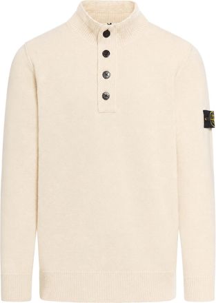 Stone Island REGULAR FIT SWEATER WITH SHORT ZIP AND FAKE BUTTONS - Stone Island - Man