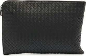 Bottega Veneta Black Leather Clutch Bag (Pre-Owned)