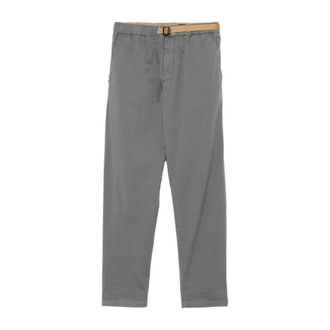 White Sand Slim Grijs Katoenen Chino Broek - Heren - Slim Fit Broeken - Grijs - L - Katoen - Broeken