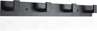 Elle Perchero De Pared Con 4 Ganchos De Acero Inoxidable. Montaje En Pared. Dise&ntilde;o Minimalista En Color Negro. Ideal Para Ba&ntilde;o Y Pasillo