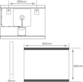 Loops 800 x 600mm LED Bathroom Mirror & Bluetooth Speaker -IP44 Demister Tunable White