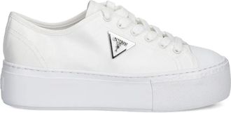 Guess Co Sneakers con suola rialzata e logo - Bianco