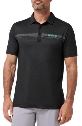 Travis Mathew Featherweight Polo in Black/Coral Haze at Nordstrom, Size Xx-Large