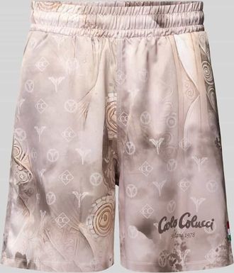 Carlo Colucci Oversized Shorts mit elastischem Bund in Beige, Größe XXL