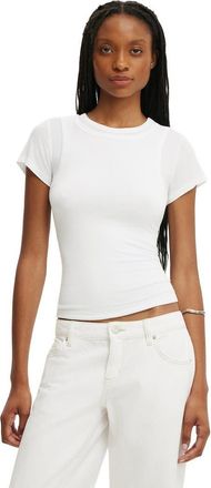 Cotton On Womens Double Layer Short Sleeve in White at Nordstrom, Size Xx-Small