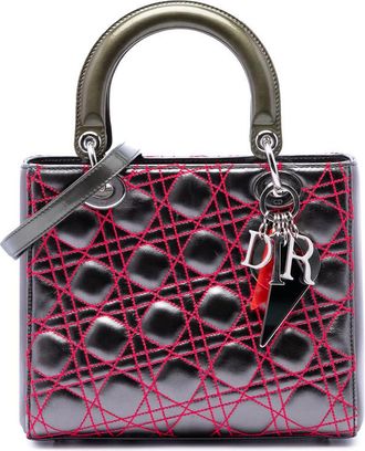 Dior Pre-owned Dior Anselm Reyle Medium Metallic Lambskin Cannage Lady Dior Ladies 5GWB68599QRN5T0Q