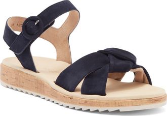 Paul Green Trento Ankle Strap Platform Sandal in Blue Suede at Nordstrom, Size 7.5Us