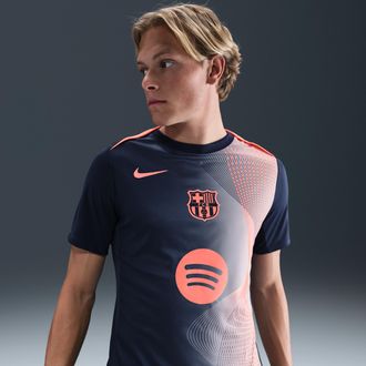 Nike FC Barcelona Academy Pro Third Nike Mens Dri-FIT Soccer Pre-Match Top in Blue | HM3437-411