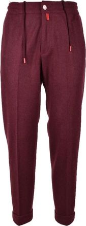 Kiton Kasjmiermix Stijlvolle Broek - Heren - Chinos - Rood - L - Kasjmier - Broeken