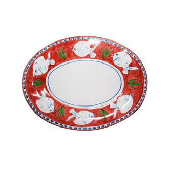 Arcucci poiseidone orange oval tray 43 cm