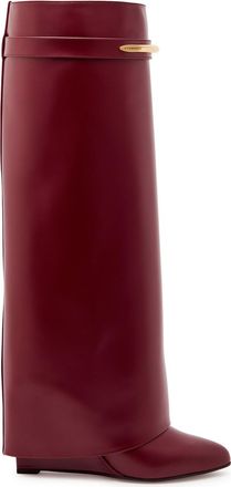 Givenchy Shark 95 Leather Knee-high Boots - Burgundy - 38 (IT38 / UK5)