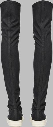 Rick Owens High Sock Stretch-Cotton Boot - Black