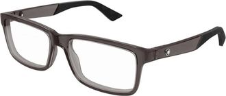 Montblanc Mb 0402O Rechthoekig Montuur - Heren - Brillen - Grijs - 57 MM - Accessoires