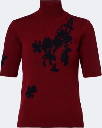 Erdem Floral jacquard turtleneck sweater