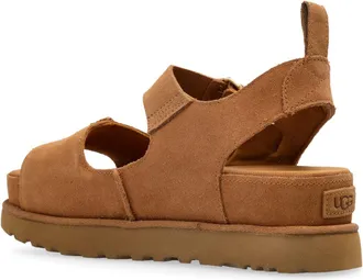 UGG Womens Australia Goldenstar Hi Sandals Brown Suede Upper Rubber