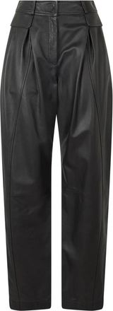 Alberta Ferretti Leren broek met wijde pasvorm - Dames - Leren Broeken - Zwart - S - Broeken