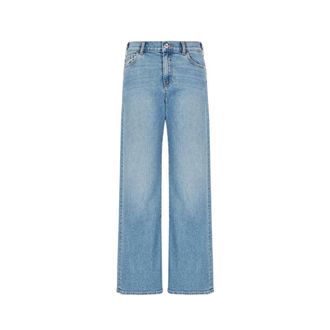 Emporio Armani Straight Jeans, female, Blue, Size: W27 Straight Jeans