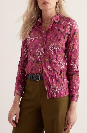 Seasalt Cornwall Larissa Organic Cotton Shirt in Flora Study Rosa at Nordstrom, Size 12