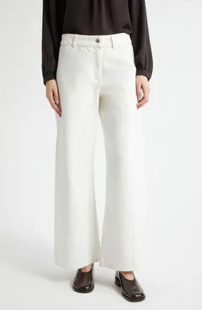 Nili Lotan Megan Wide Leg Pants in Cream at Nordstrom, Size 27