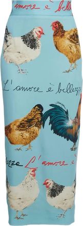 Dolce & Gabbana Gonna midi con stampa - Blu