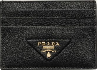 Prada Triangle Logo Leather Card Holder