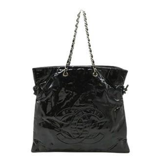 Chanel Pre-owned Tote Bags, female, Black, Size: ONE SIZE Pre-owned Patent Tote Bag