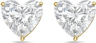 Diana M. Jewels 14Kt Yellow Gold 2.00 cts Lab Grown Heart shaped Diamond Studs