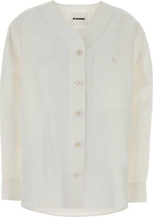 Jil Sander White Linen Blend Oversize Shirt