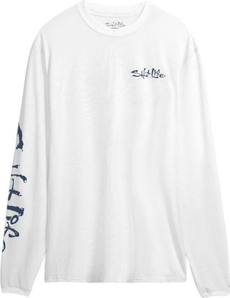 Salt Life Americana Tuna Long Sleeve SLX Performance Tee in White at Nordstrom, Size Xx-Large