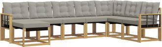 vidaXL Conjunto De Sof&aacute;s De Exterior 8 Uds. Blanco Y Gris Claro Vidaxl
