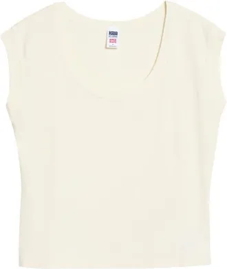 Re/Done Frankie Cotton T-Shirt in Vintage White at Nordstrom, Size X-Small