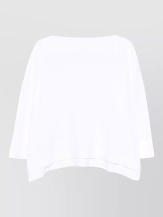 Daniela Gregis cotton boat neck long sleeve asymmetric hem sweater