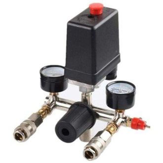 OEM Interruptor De Presi&oacute;n Para Compresor De Aire G1/4 Con Salidas Dobles Y Regulador De Man&oacute;metro Con V&aacute;lvula De Seguridad, Accesorio Para Herramientas N